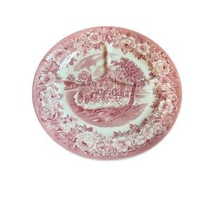 Grill Plate Roselyn Pink by SHENANGO - 1 Only Floral Border